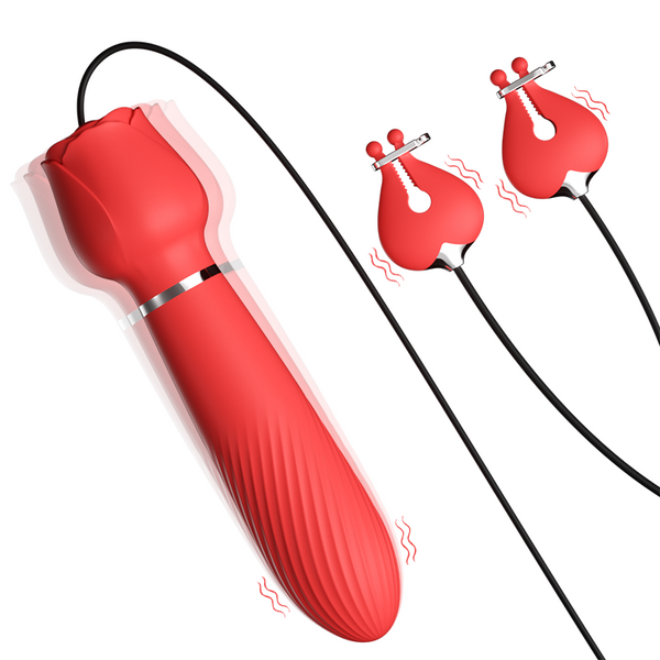 Clitoral Vibrator with Nipple Clamps