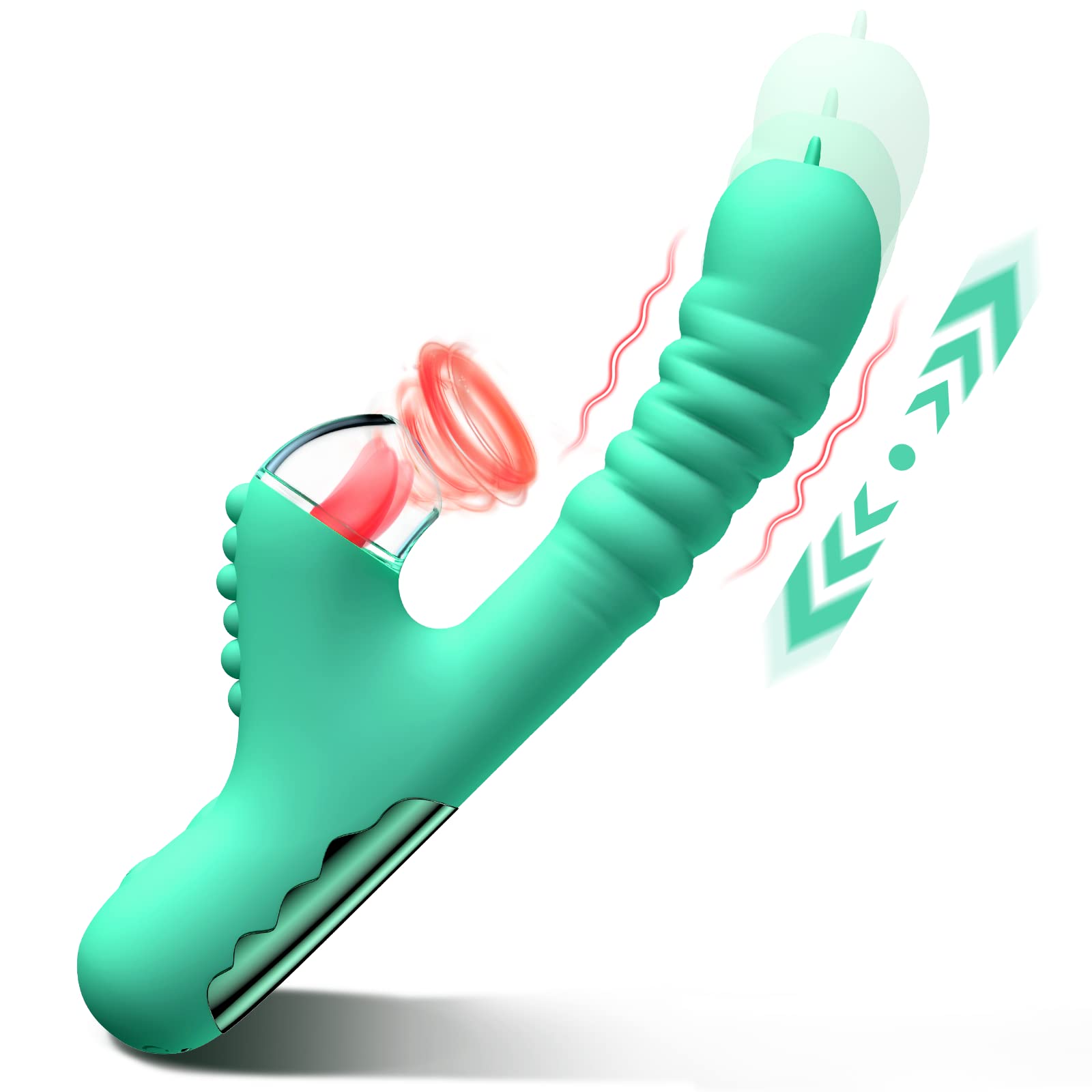 Vibrátor G Spot le Dearadh Thrusting & Suction