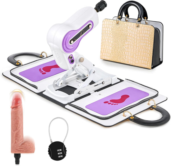 Y-NOT Handbag Sex Machine, Portable Thrusting Sex Machine with Vibration Dildo for Women Men Couples, Automatic Adult Sex Toys Love Machine for Vaginal Anal Massage Masturbation, White