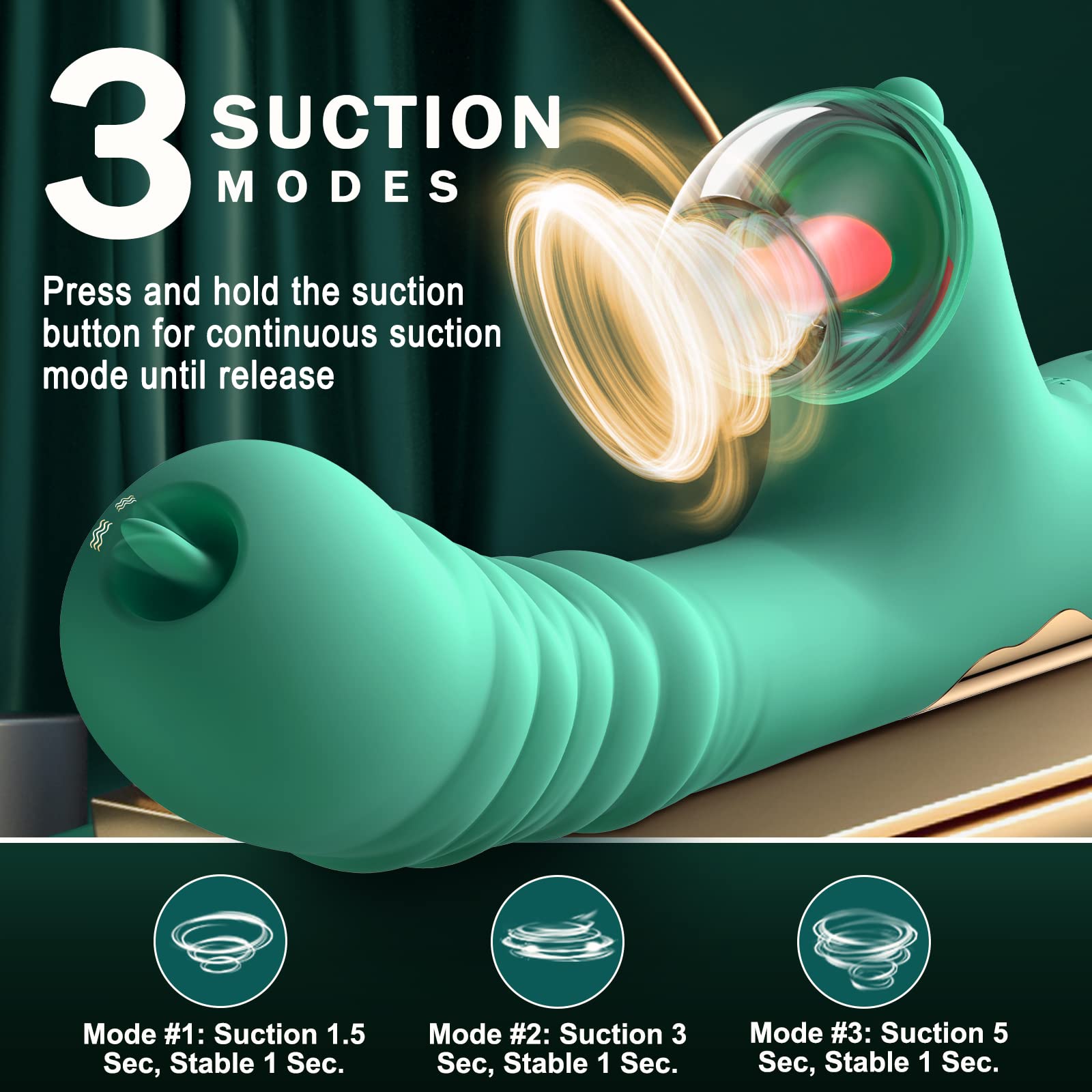 Vibrátor G Spot le Dearadh Thrusting & Suction