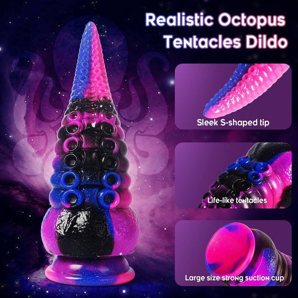 Dildo Tentacle: 8.7" Maisitheoir Próstatach Réalaíoch Silicone