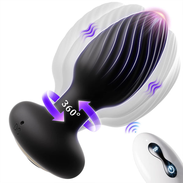 Rotating Anal Plug with Vibrating Pattern