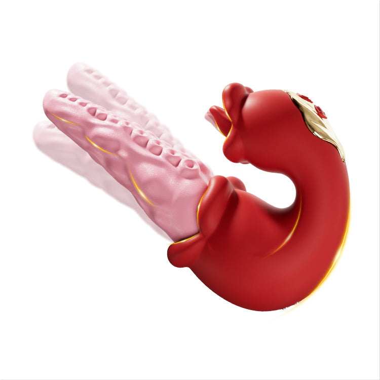 Vibratóireacht Octopus 2-in-1 le Teanga Teasóireachta & 10 Mód Vibreála