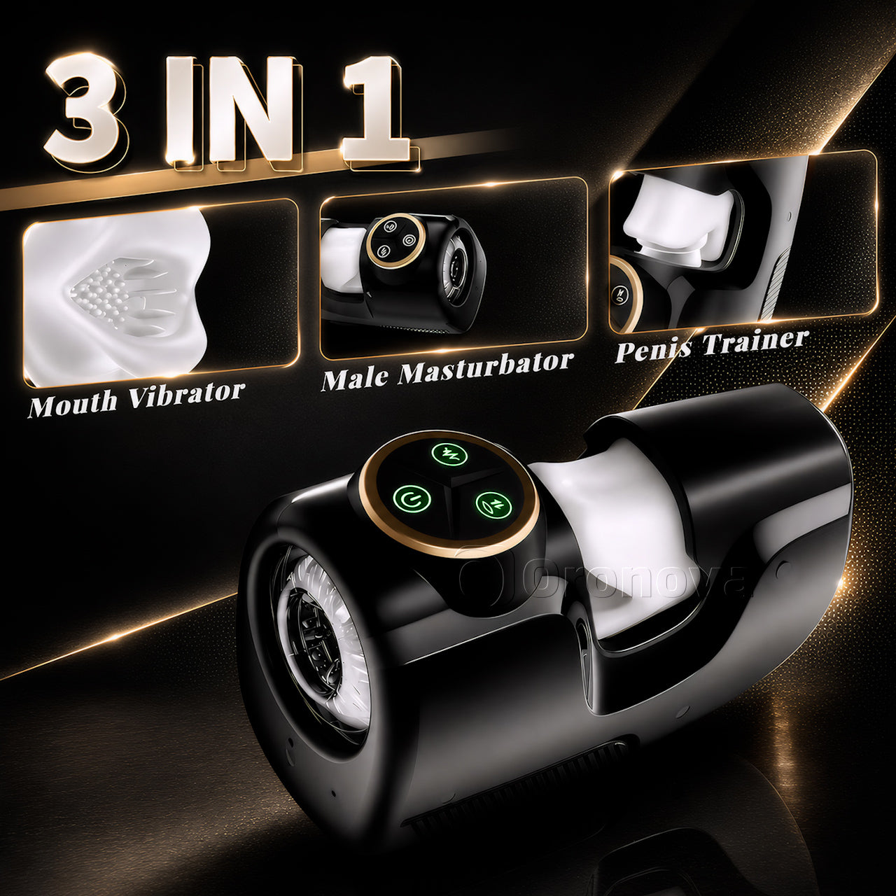 3-in-1 Male Pleasure Device with Vibration, Thrusting & Clenching