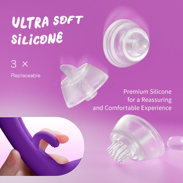Vibradóir Nuálaíoch G-spot le Sciatháin le Muinchillí Silicone In-athsholáthair do Fheidhm Tapaidh, Greadta & Lighte