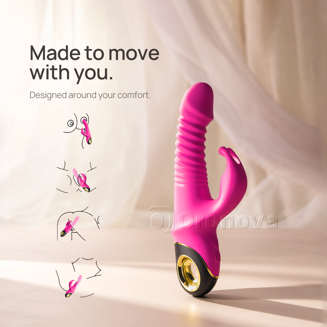 3-in-1 Thrusting Rabbit Vibrator with 9 Vibration Modes