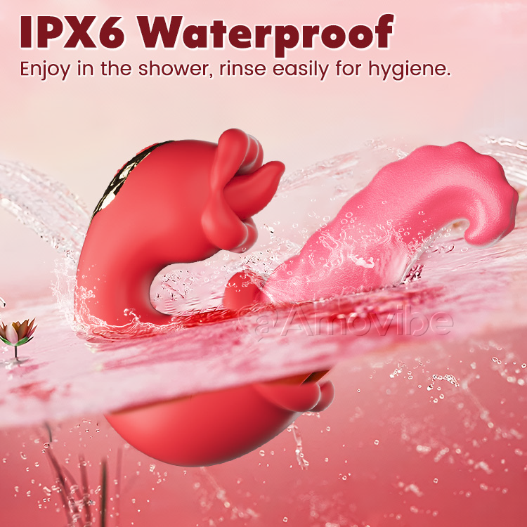 Vibradóir G-Spot le Dhá Rós ag Brú agus Teanga ag Ligh & Creathadh