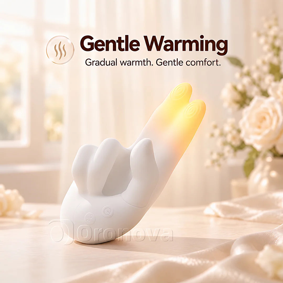Handgeformter Wärmender Vibrator: 10 Vibrations- & 10 Klopfmodi für Dual-Finger-Stimulation