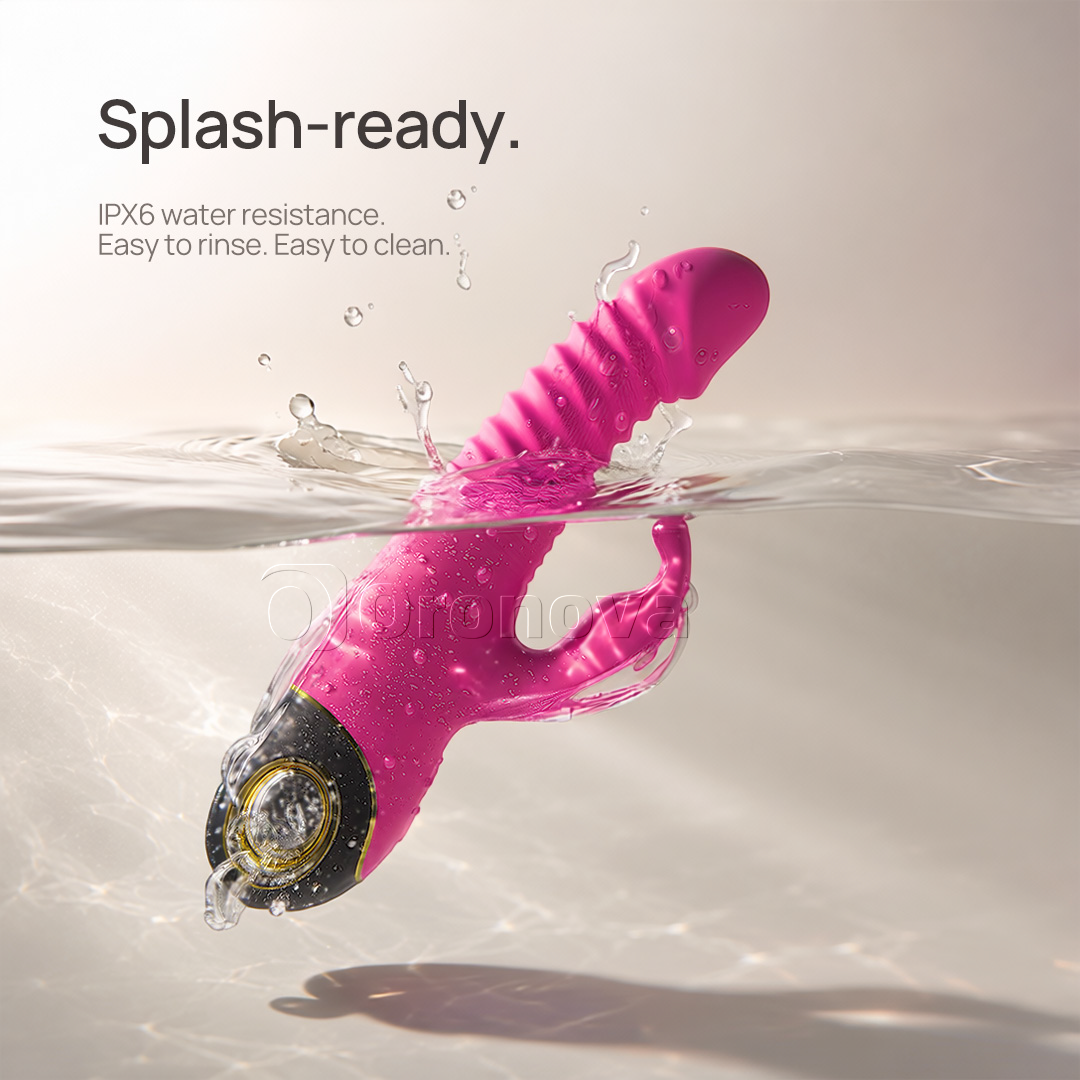 3-in-1 Thrusting Rabbit Vibrator with 9 Vibration Modes