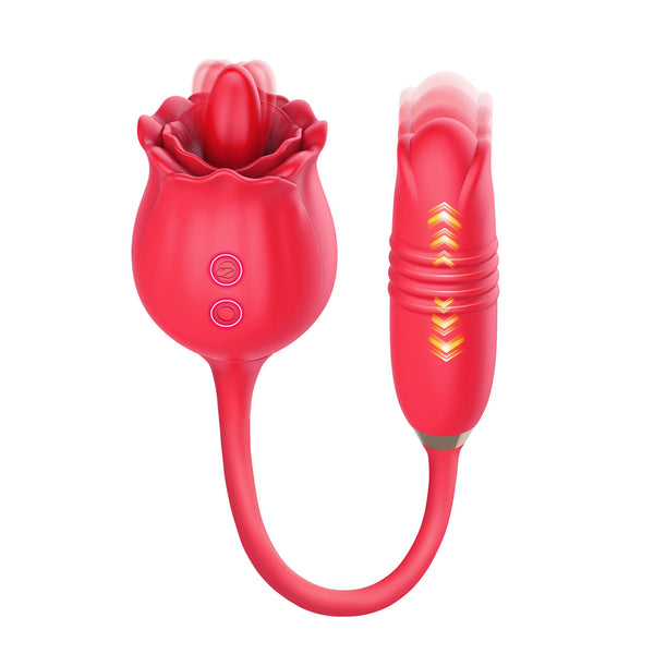 Rose Vibrator with Licking & Thrusting